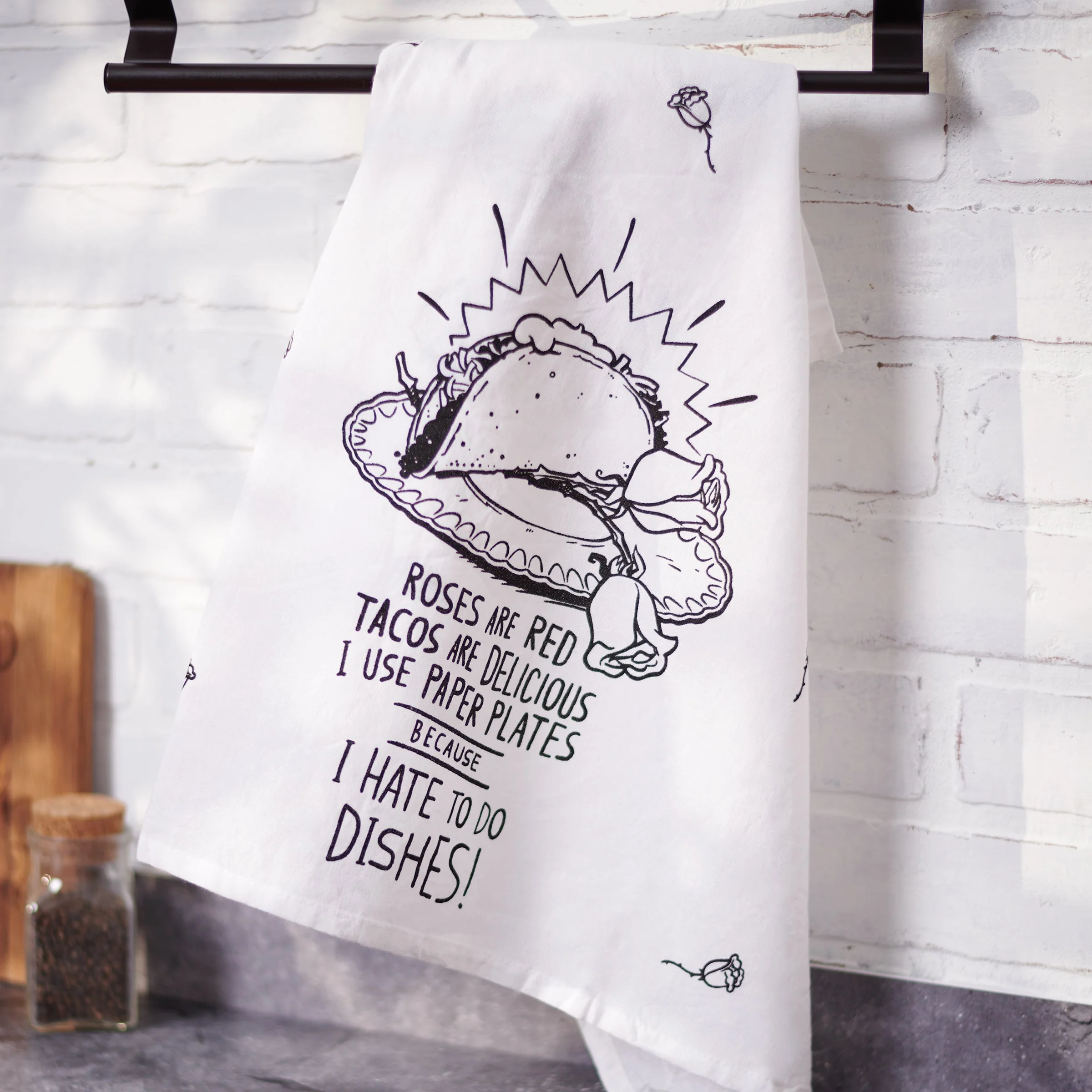 Roses Are Red... I HATE to do dishes Kitchen Towel - Image 2