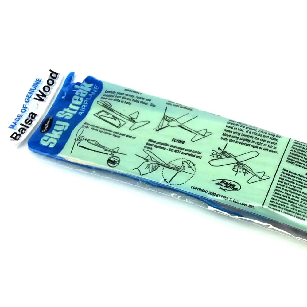 Rubber Band Powered Sky Streak Airplane USA - Image 3