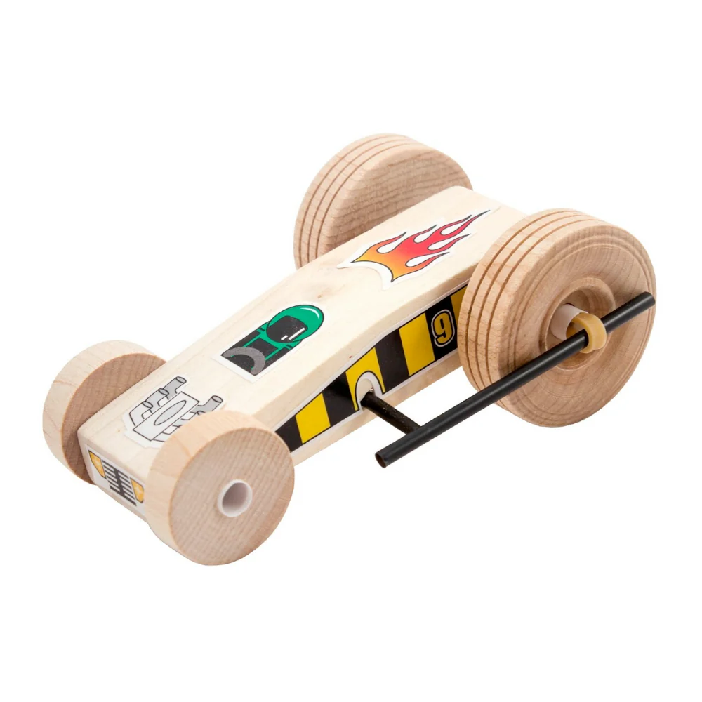 Rubberband Roadster Wooden Racecar Kit - Image 2