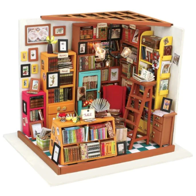 Sam's Study Room DIY Miniature Dollhouse Kit