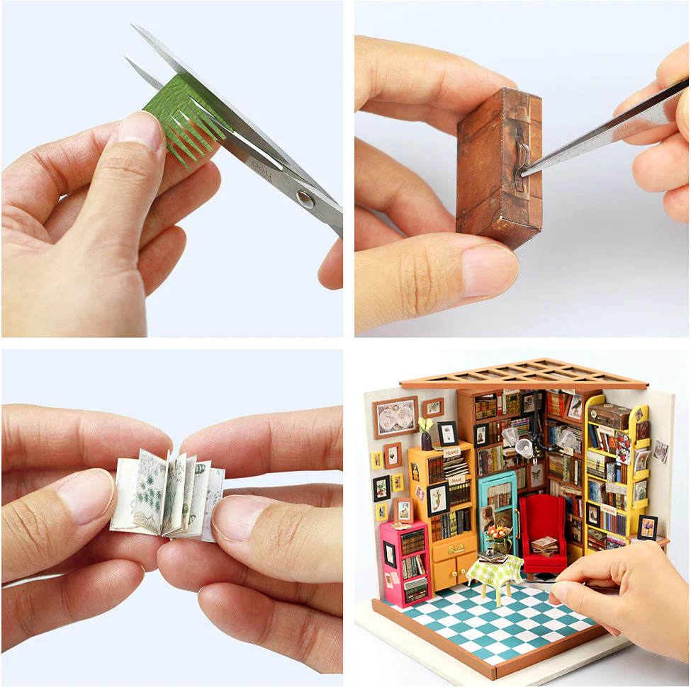 Sam's Study Room DIY Miniature Dollhouse Kit - Image 3