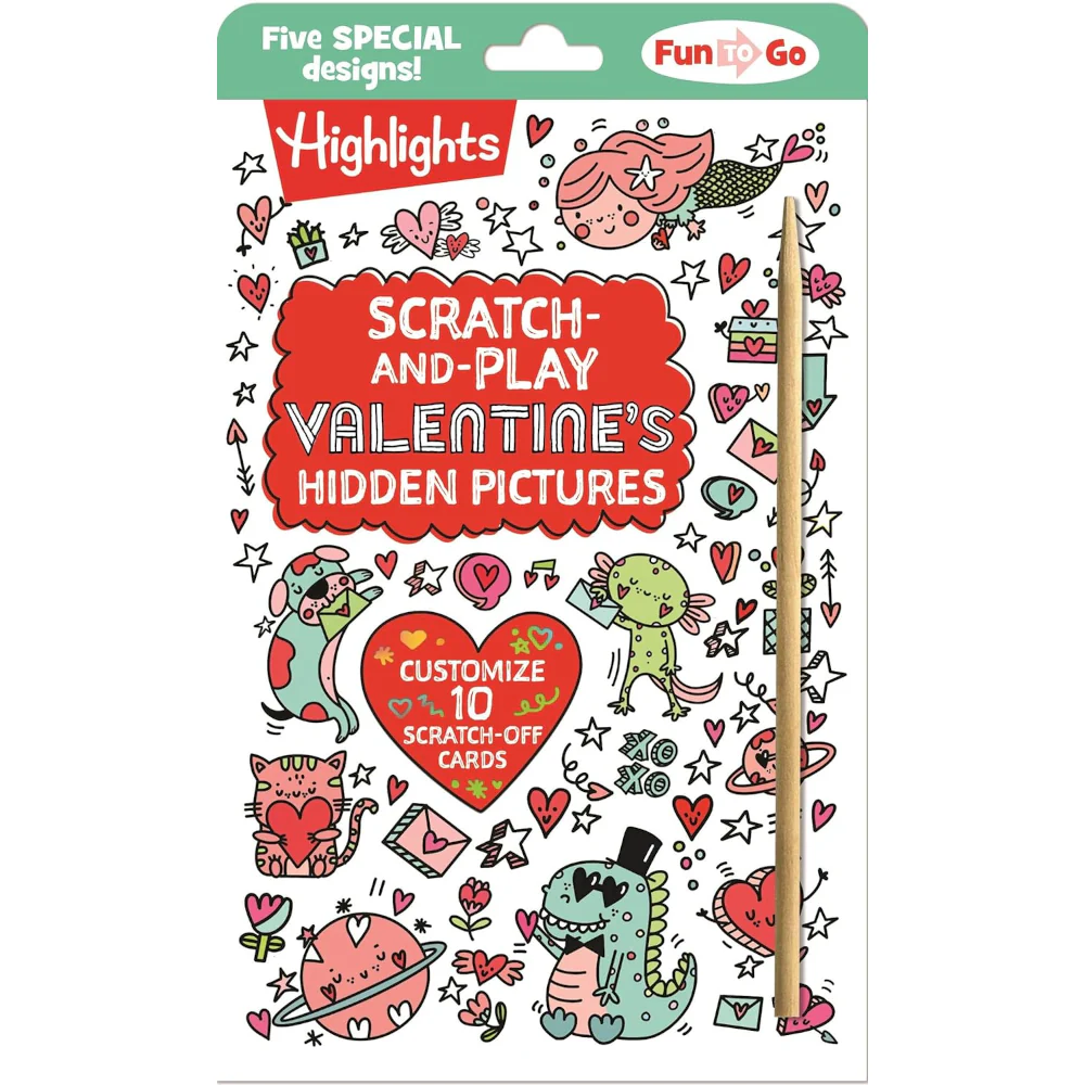Scratch-and-Play Valentine's Hidden Pictures - 10 Cards