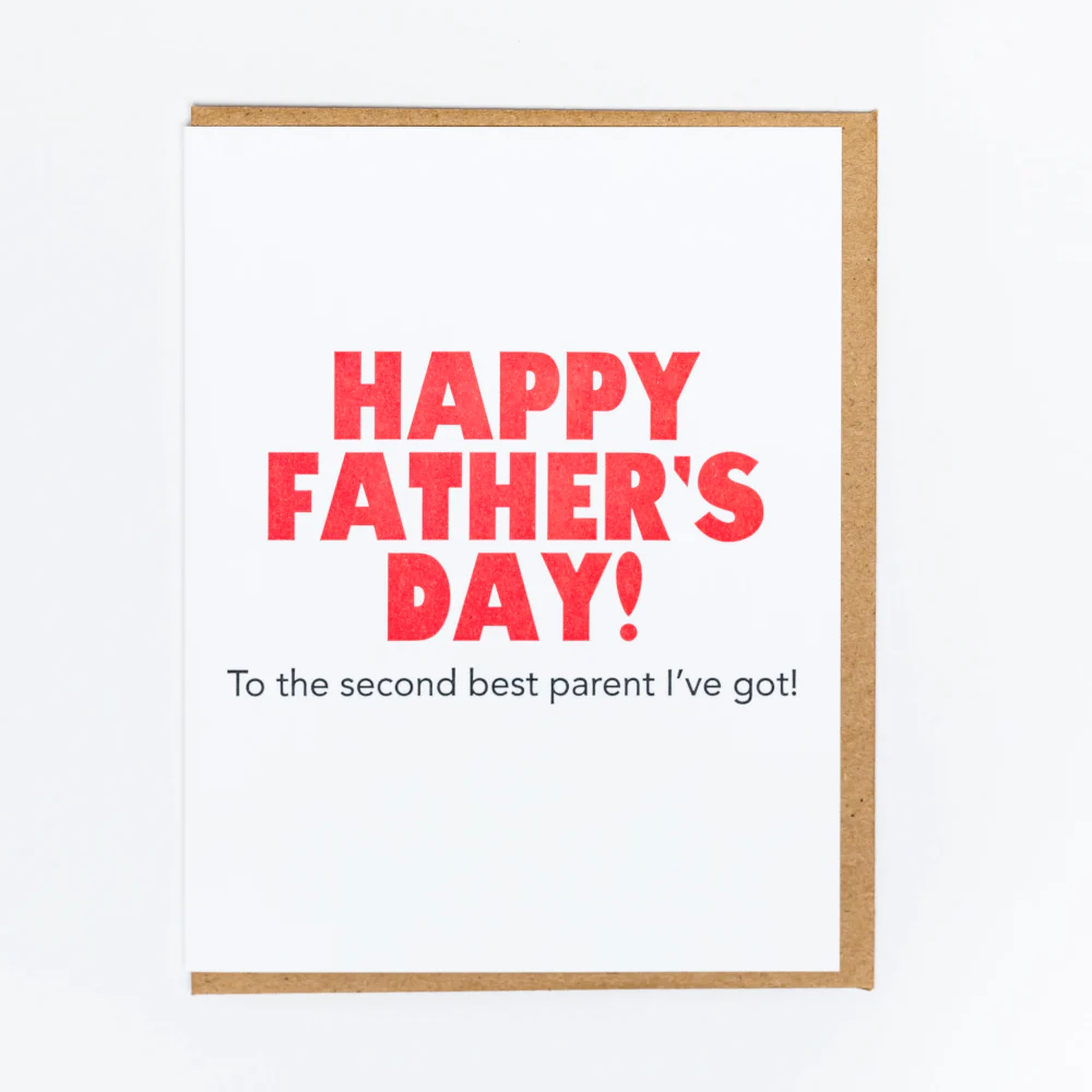 Second Best Father's Day Letterpress Card