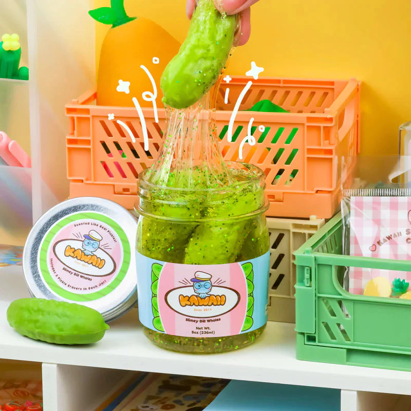 Shimmery Pickle Clear Slime by Kawaii Slime - Image 3