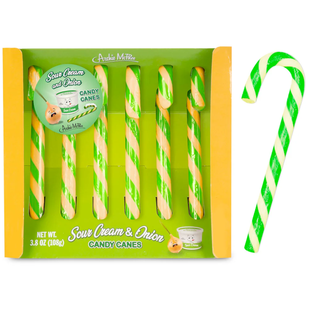 Sour Cream & Onion Candy Canes - set of 6