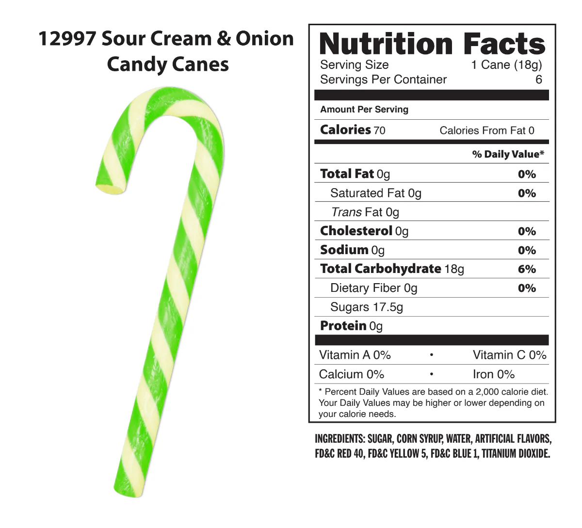 Sour Cream & Onion Candy Canes - set of 6 - Image 2