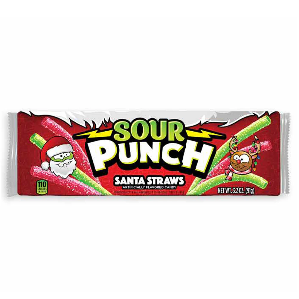 Sour Punch Santa Straws