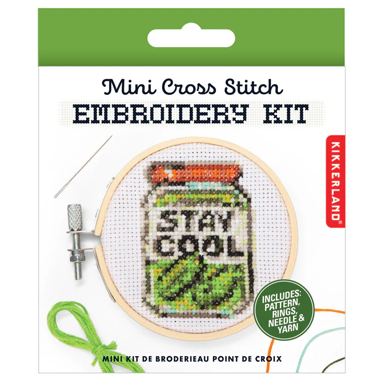 Stay Cool Pickle Mini Cross Stitch