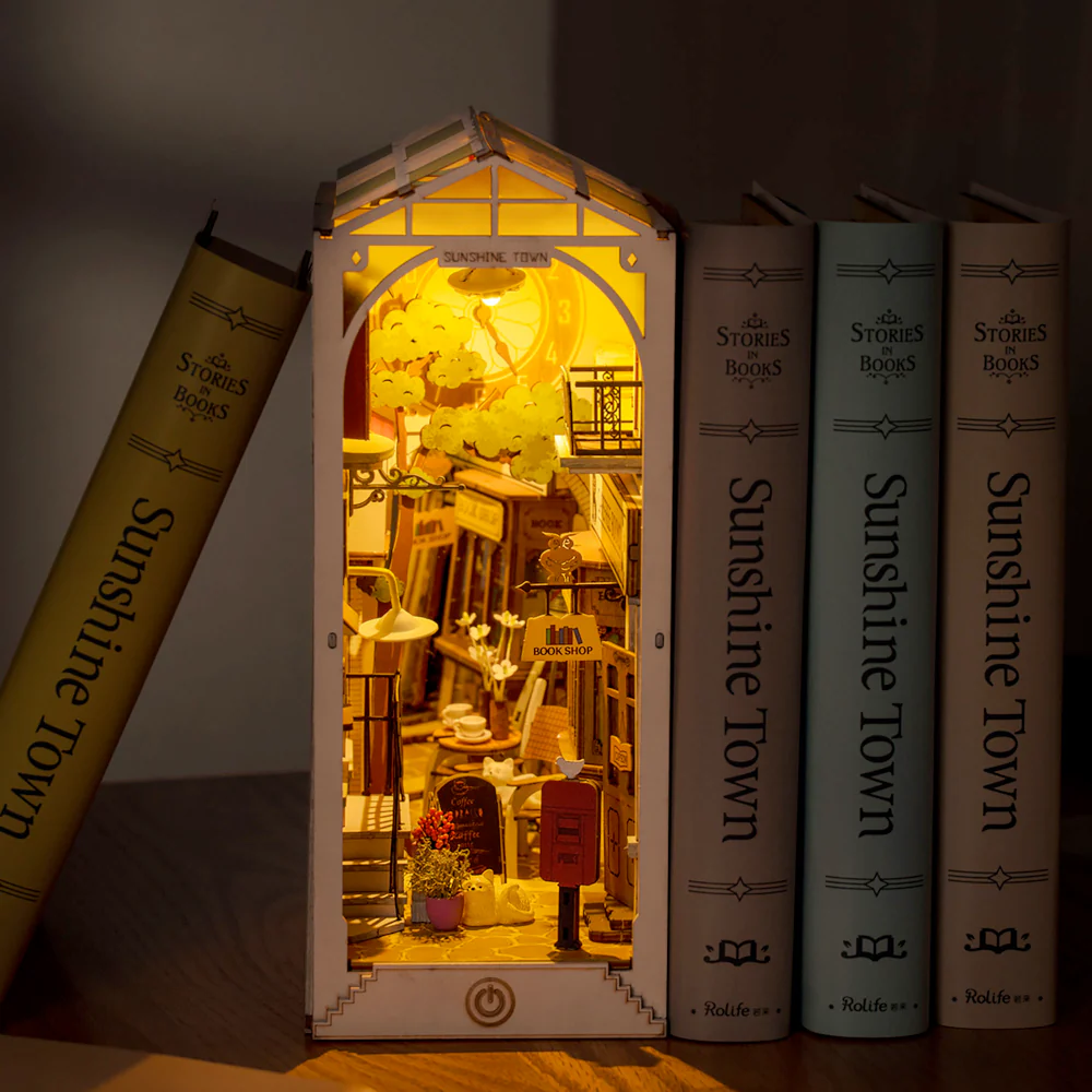 Sunshine Town DIY Bookshelf Diorama Book Nook