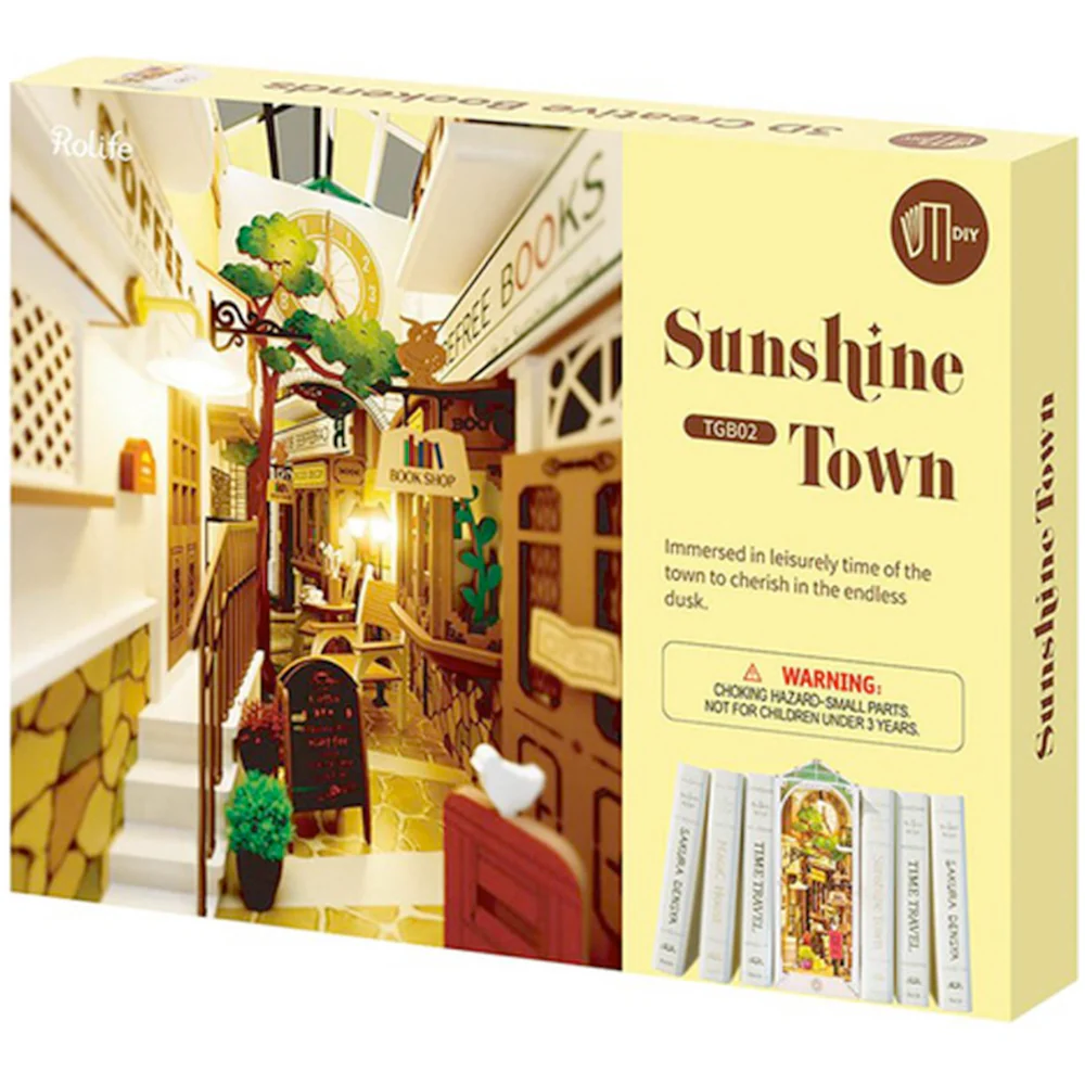 Sunshine Town DIY Bookshelf Diorama Book Nook - Image 2