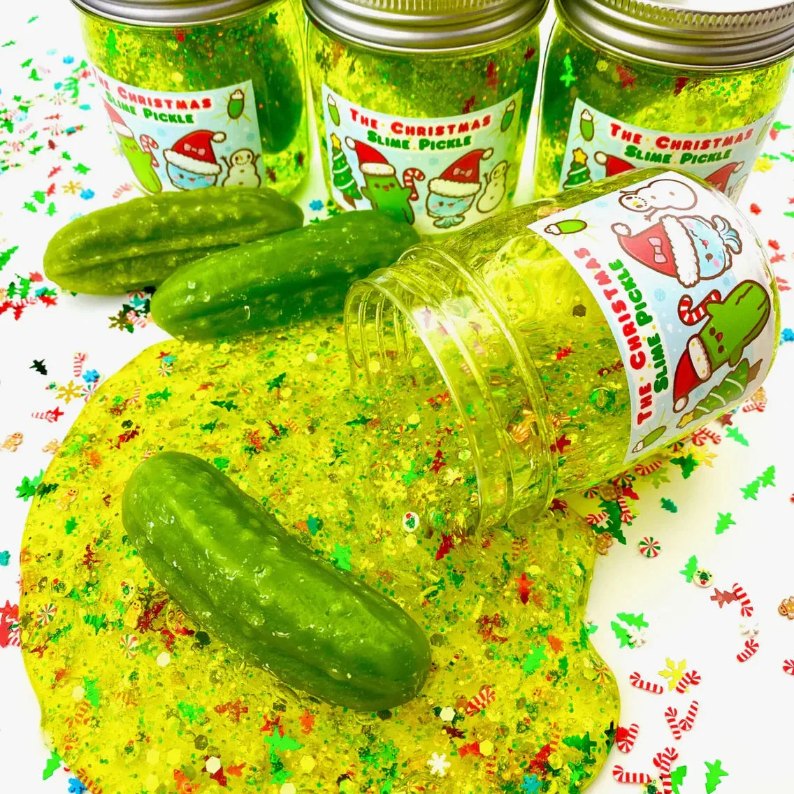 The Christmas Pickle Clear Slime by Kawaii Slime - Image 2