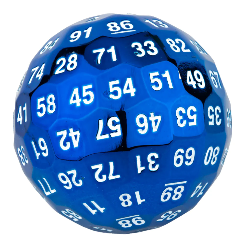 Titan's Fist Blue Metal D100 Dice - Image 2