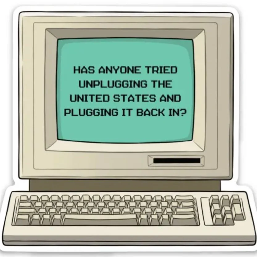 Has Anyone tried Unplugging the United States... Die Cut Sticker