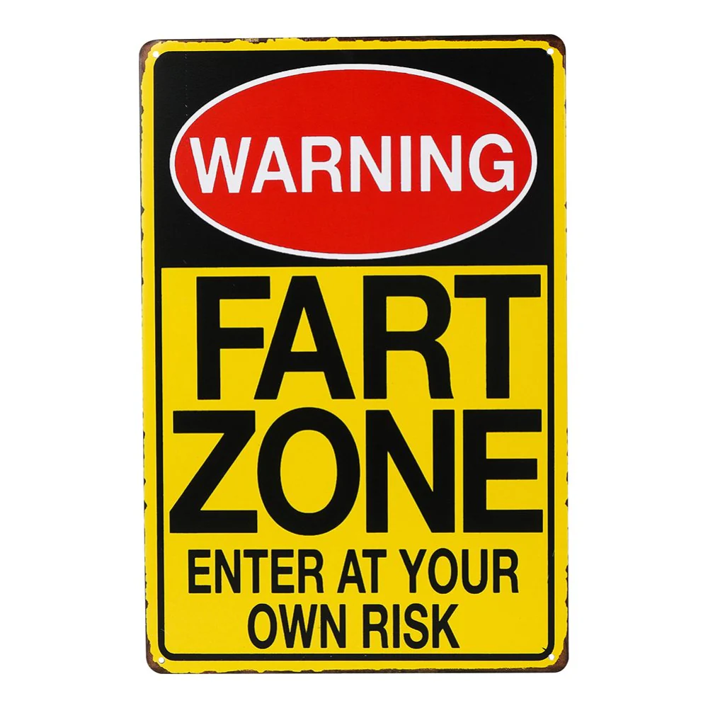 Warning Fart Zone Metal Sign