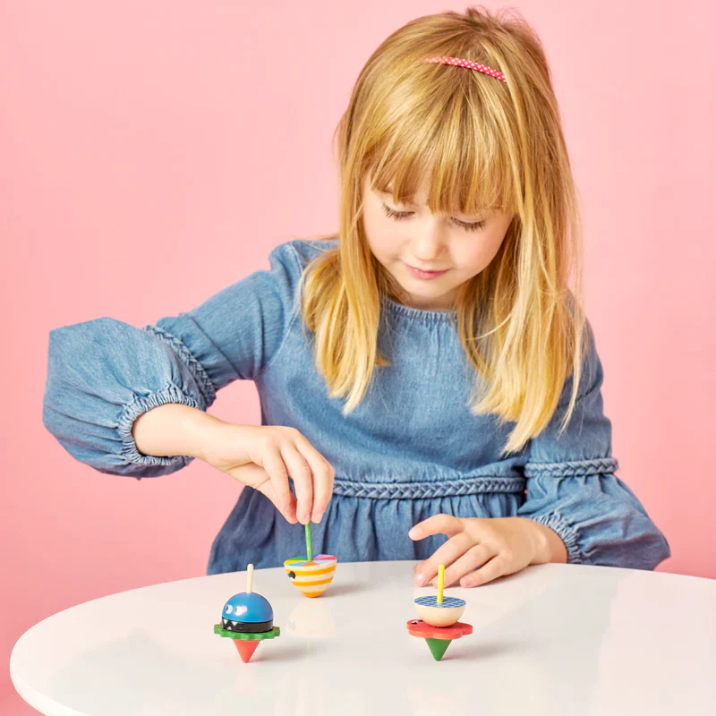 Wooden Dizzy Monster Spinning Top - 1 random style - Image 2