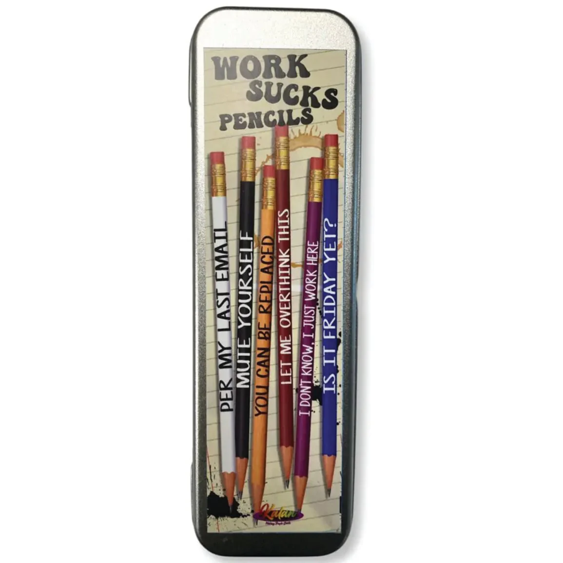 Work Sucks Pencils set of 6 in a Tin - Image 2
