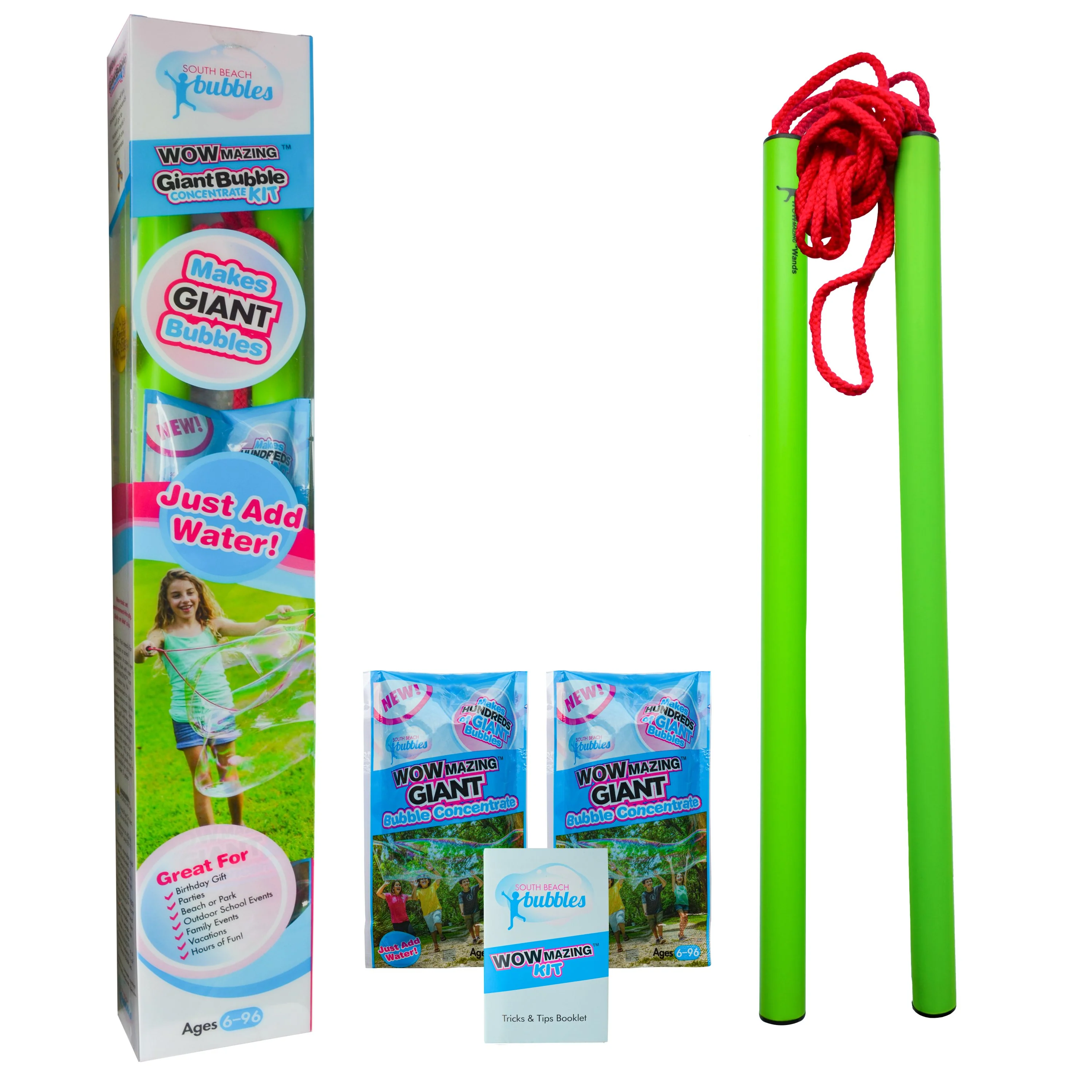 WOWmazing Giant Bubble Kit: Big Bubble Wands & Concentrate! - Image 2