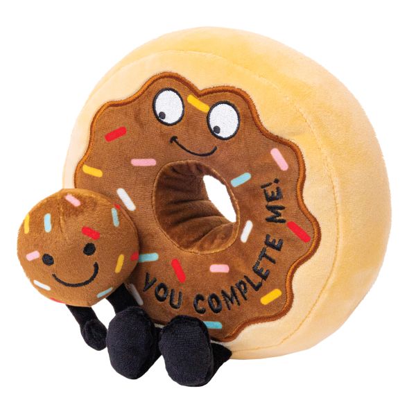 "You Complete Me" Plush Chocolate Donut