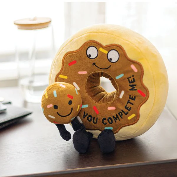 "You Complete Me" Plush Chocolate Donut - Image 2