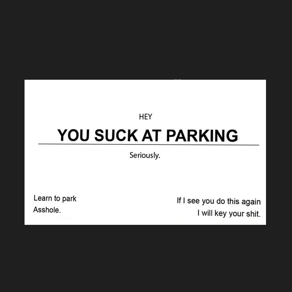 You Suck at Parking Business Card - pack of 25 - Image 3